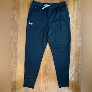 Under Armour Boy’s Black Sweatpants with White Logo